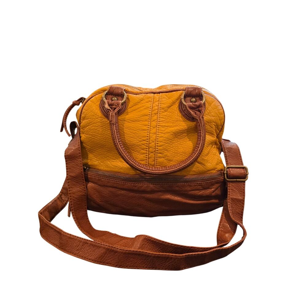 Arizona Jeans CO. Handbag with Shoulder Strap Mustard Brown 11x11x5